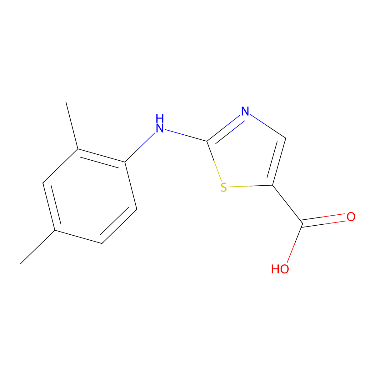 2-[(2,4-Dimethylphenyl)amino]-1,3-thiazole-5-carboxylic acid molecular structure, CAS 1503378-10-6