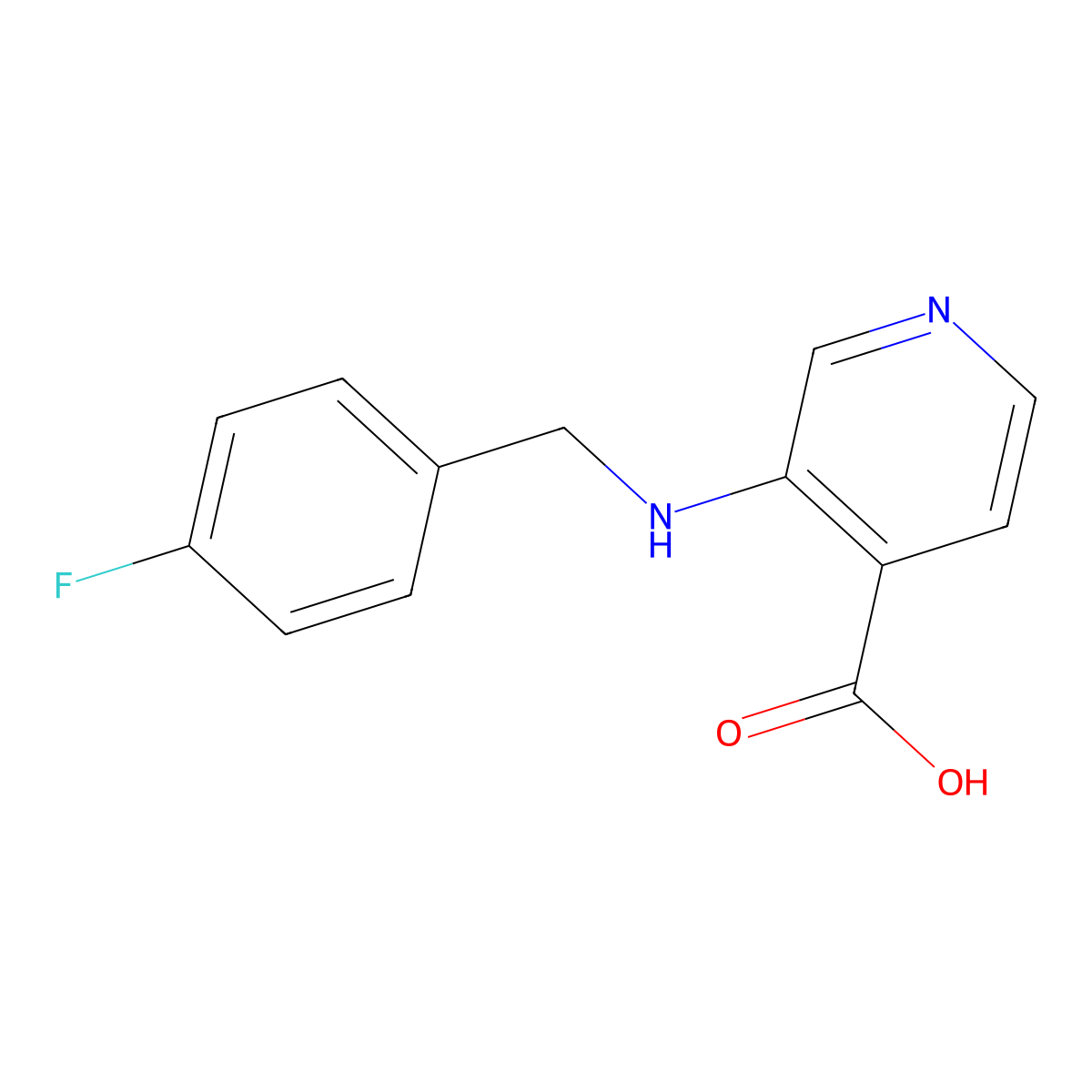 3-[(4-Fluorobenzyl)amino]pyridine-4-carboxylic acid molecular structure, CAS 1503378-33-3