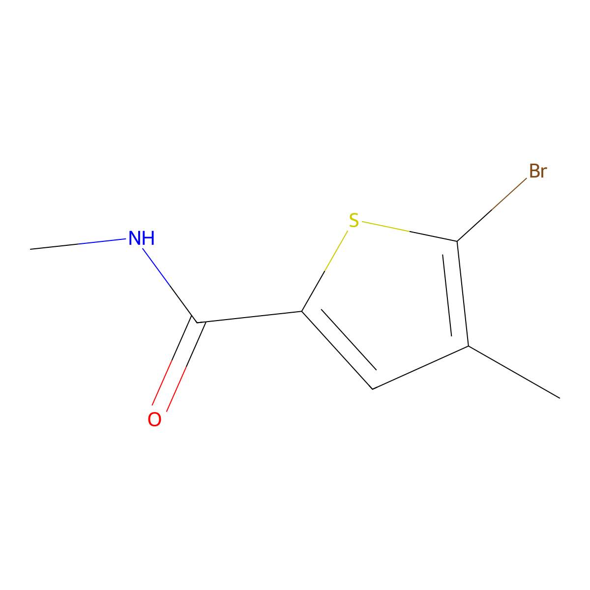 5-bromo-N,4-dimethylthiophene-2-carboxamide molecular structure, CAS 1503386-02-4