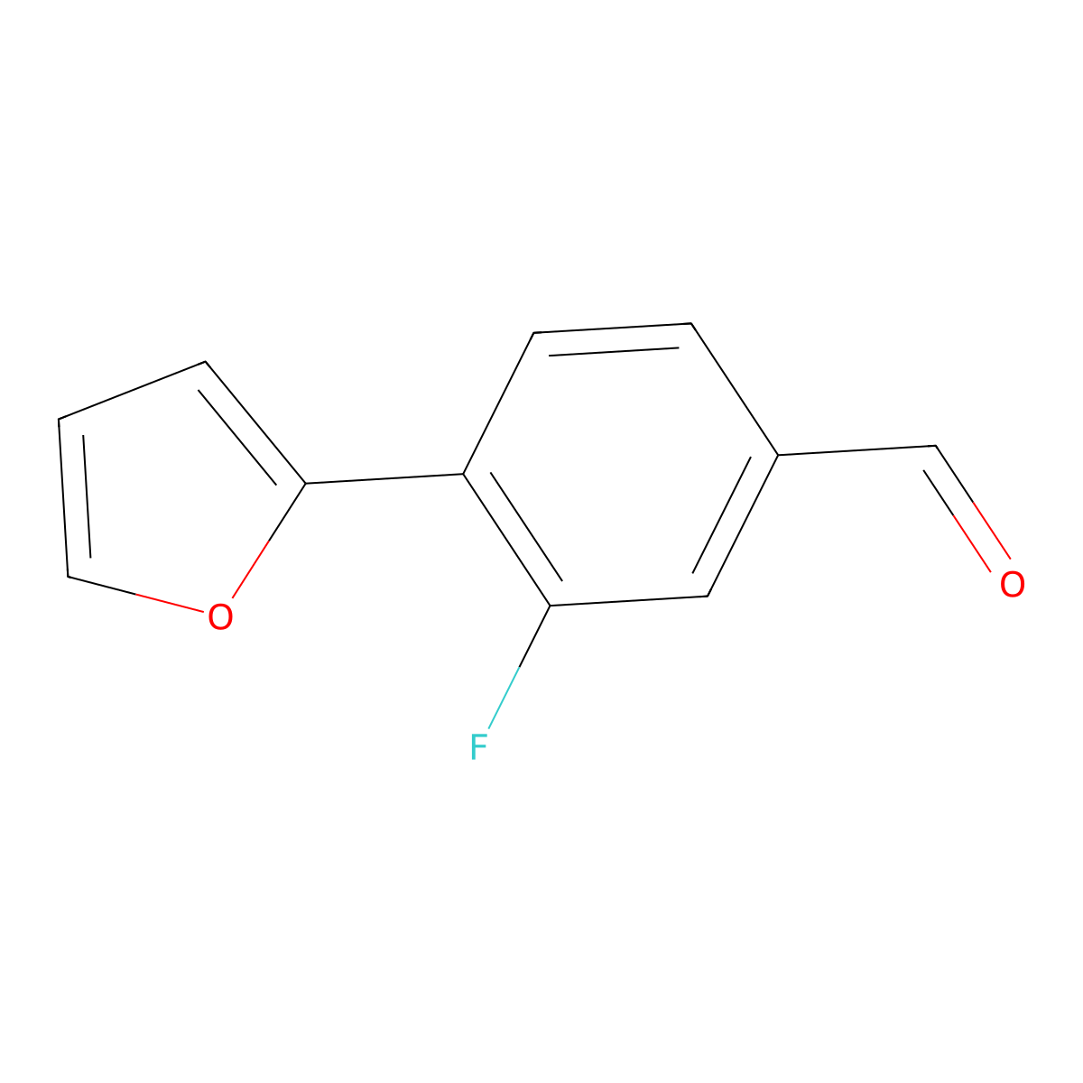 3-Fluoro-4-(2-furanyl)benzaldehyde molecular structure, CAS 1503392-37-7