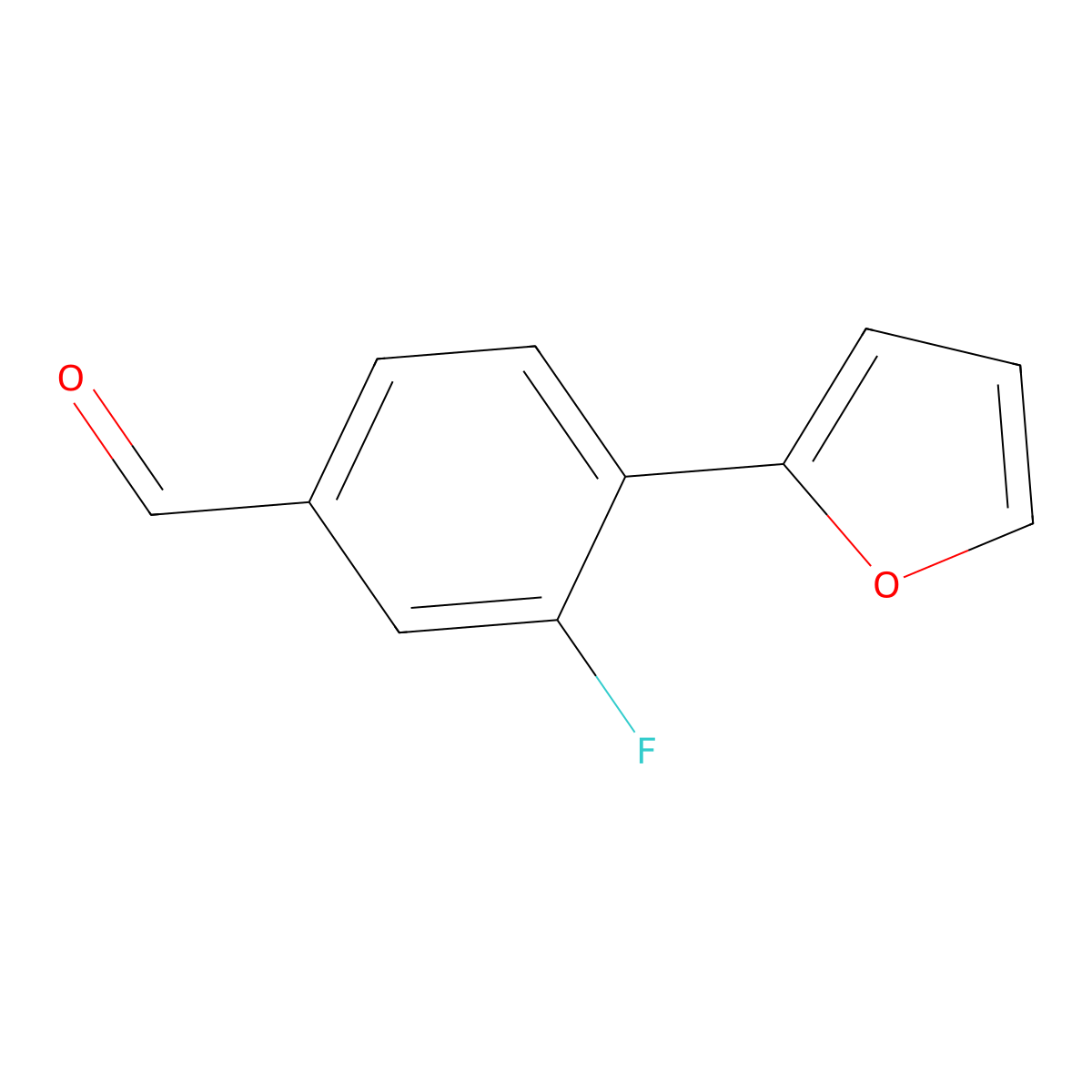 3-Fluoro-4-(2-furanyl)benzaldehyde molecular structure, CAS 1503392-37-7