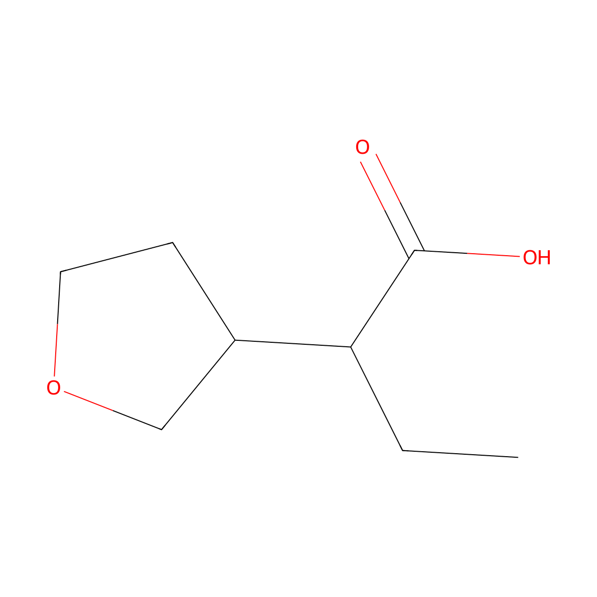 2-(Oxolan-3-yl)butanoic acid molecular structure, CAS 1503397-99-6