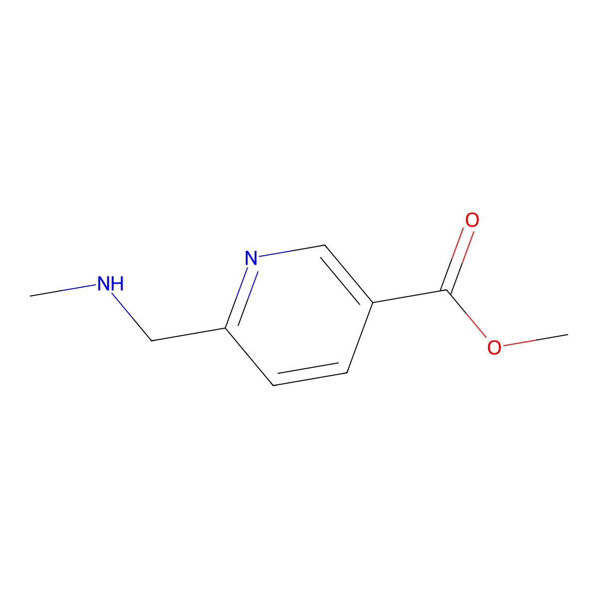 Methyl 6-[(methylamino)methyl]pyridine-3-carboxylate molecular structure, CAS 1503398-75-1