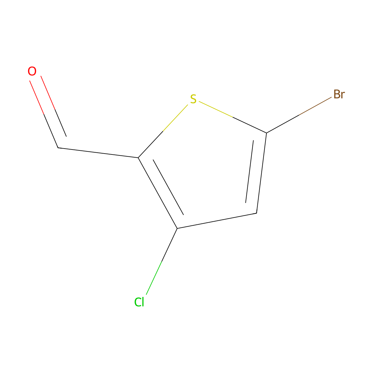5-Bromo-3-chlorothiophene-2-carbaldehyde molecular structure, CAS 1503406-39-0