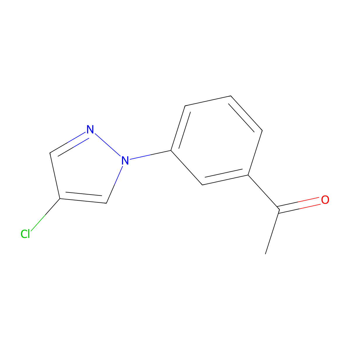 1-[3-(4-Chloro-1H-pyrazol-1-YL)phenyl]ethan-1-one molecular structure, CAS 1503407-39-3