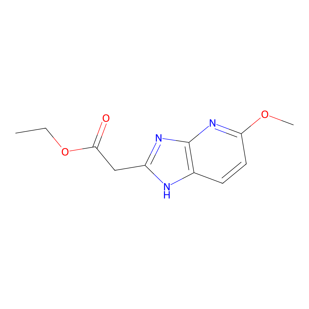 ethyl 2-(5-methoxy-3H-imidazo(4,5-b)pyridin-2-yl)acetate molecular structure, CAS 1503408-51-2