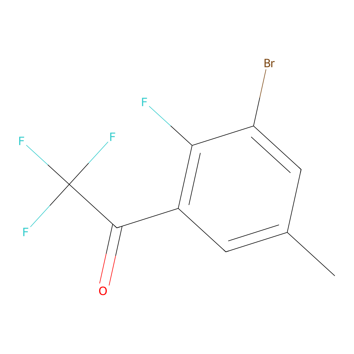 1-(3-Bromo-2-fluoro-5-methylphenyl)-2,2,2-trifluoroethanone molecular structure, CAS 1503410-91-0