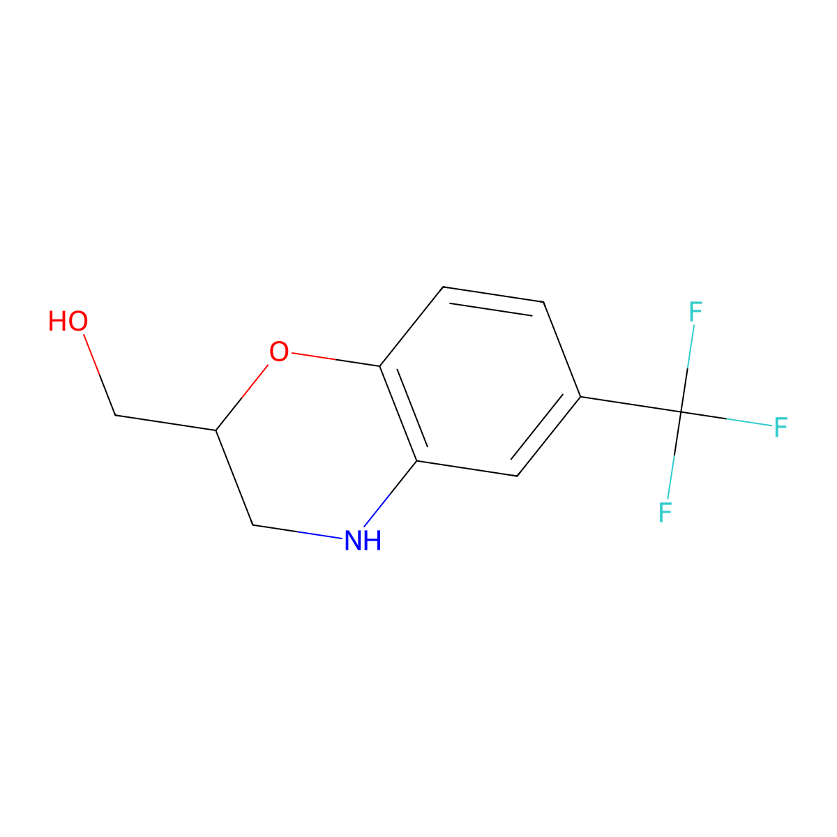 (6-(trifluoromethyl)-3,4-dihydro-2H-1,4-benzoxazin-2-yl)methanol molecular structure, CAS 1503412-91-6