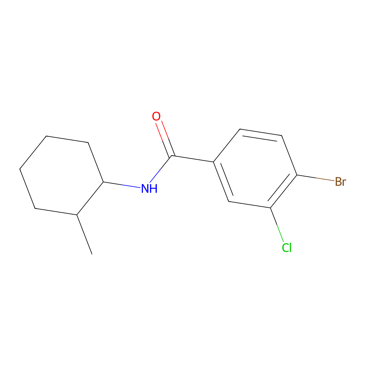 4-Bromo-3-chloro-N-(2-methylcyclohexyl)benzamide molecular structure, CAS 1503416-64-5