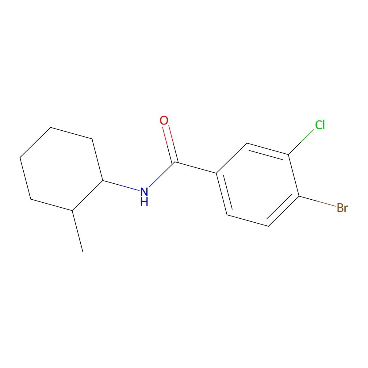 4-Bromo-3-chloro-N-(2-methylcyclohexyl)benzamide molecular structure, CAS 1503416-64-5