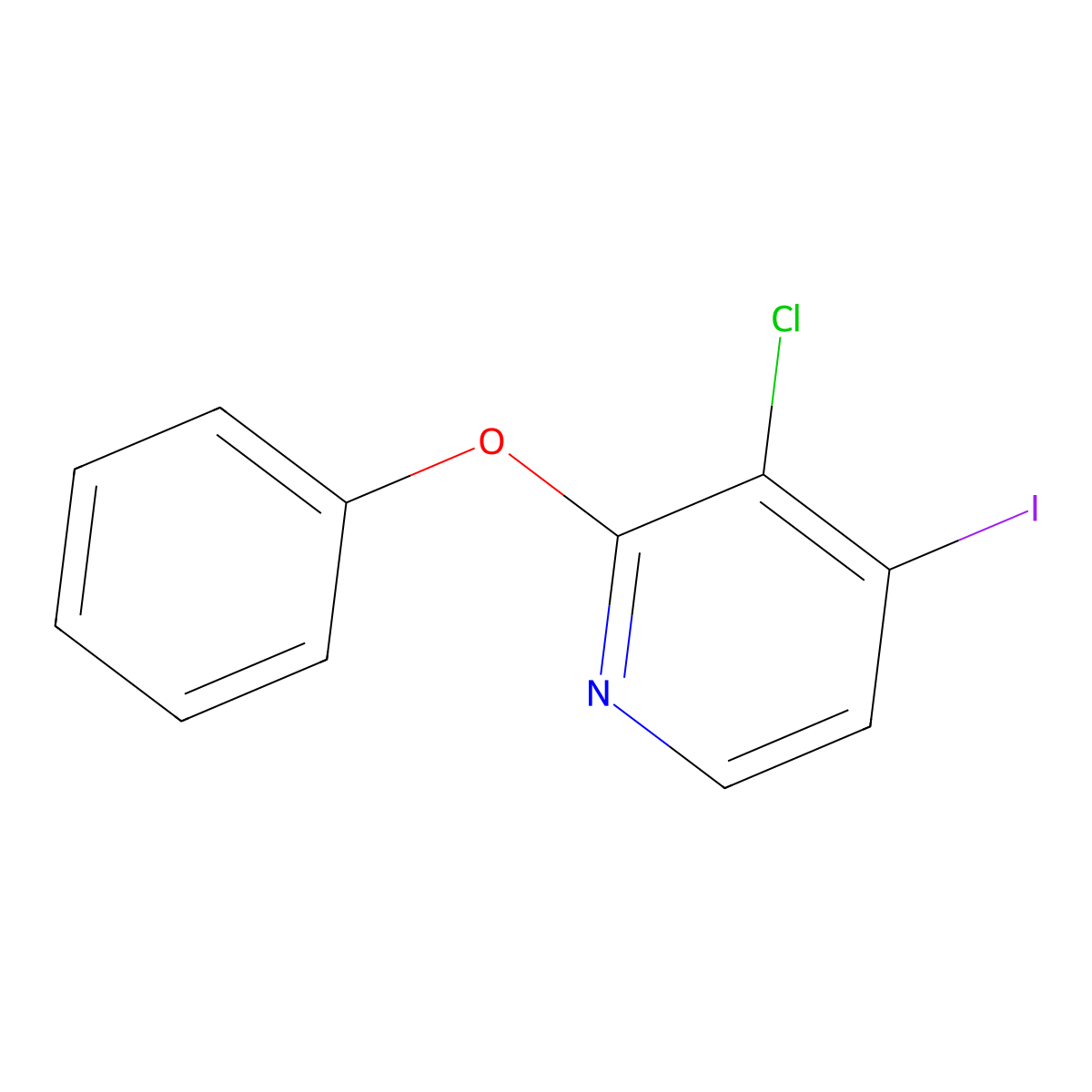 3-Chloro-4-iodo-2-phenoxypyridine molecular structure, CAS 1503425-32-8