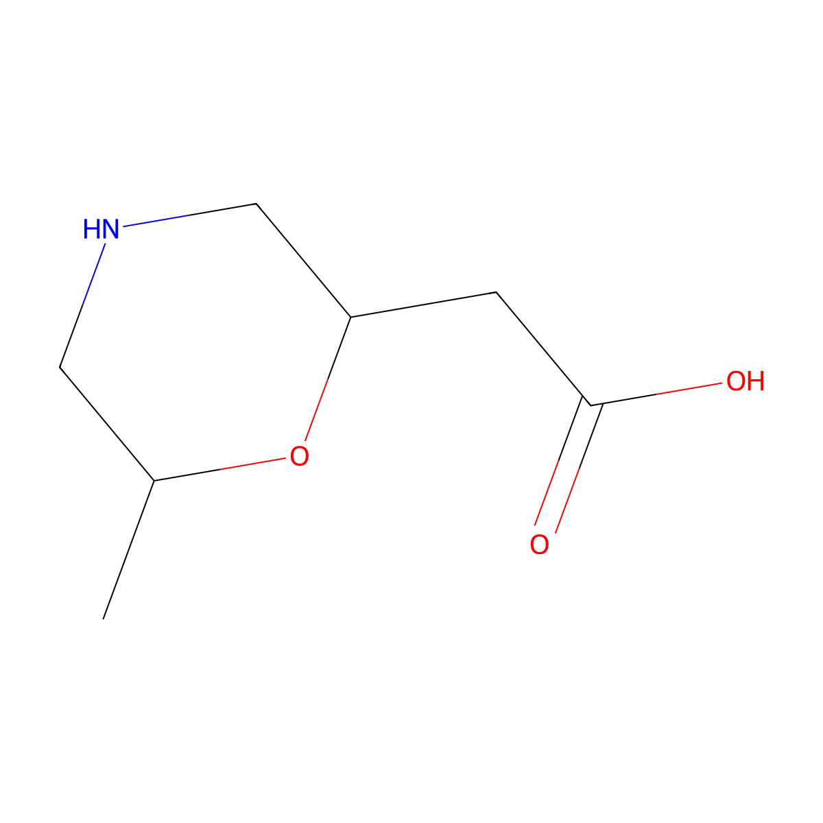 2-(6-Methylmorpholin-2-yl)acetic acid molecular structure, CAS 1503426-97-8