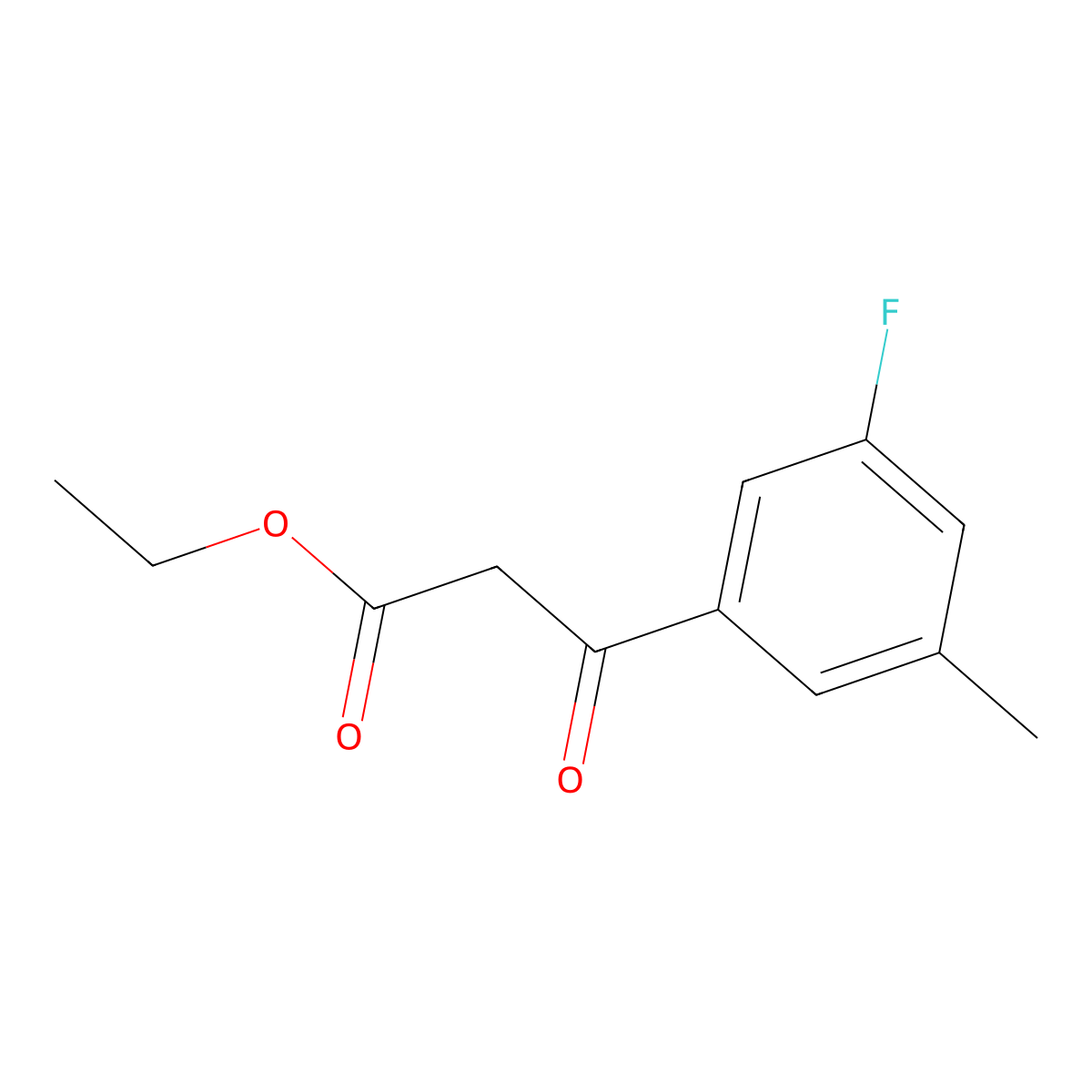 Ethyl 3-(3-fluoro-5-methylphenyl)-3-oxopropanoate molecular structure, CAS 1503430-72-5