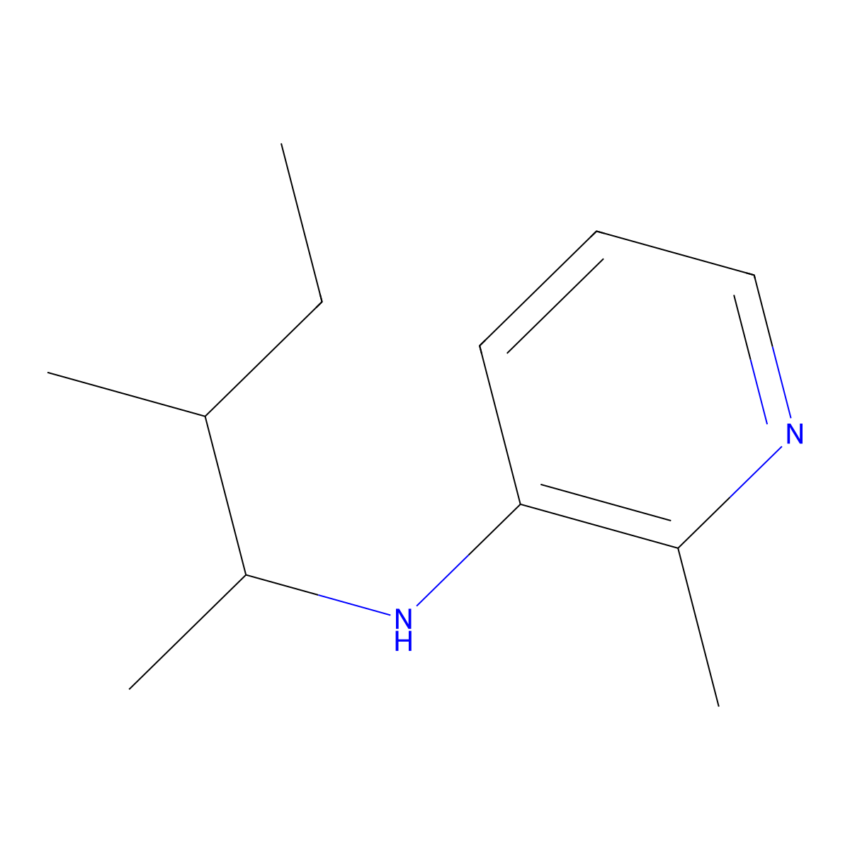 2-methyl-N-(3-methylpentan-2-yl)pyridin-3-amine molecular structure, CAS 1503433-11-1