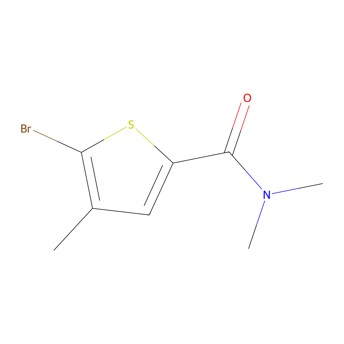 5-Bromo-N,N,4-trimethyl-2-thiophenecarboxamide molecular structure, CAS 1503438-87-6