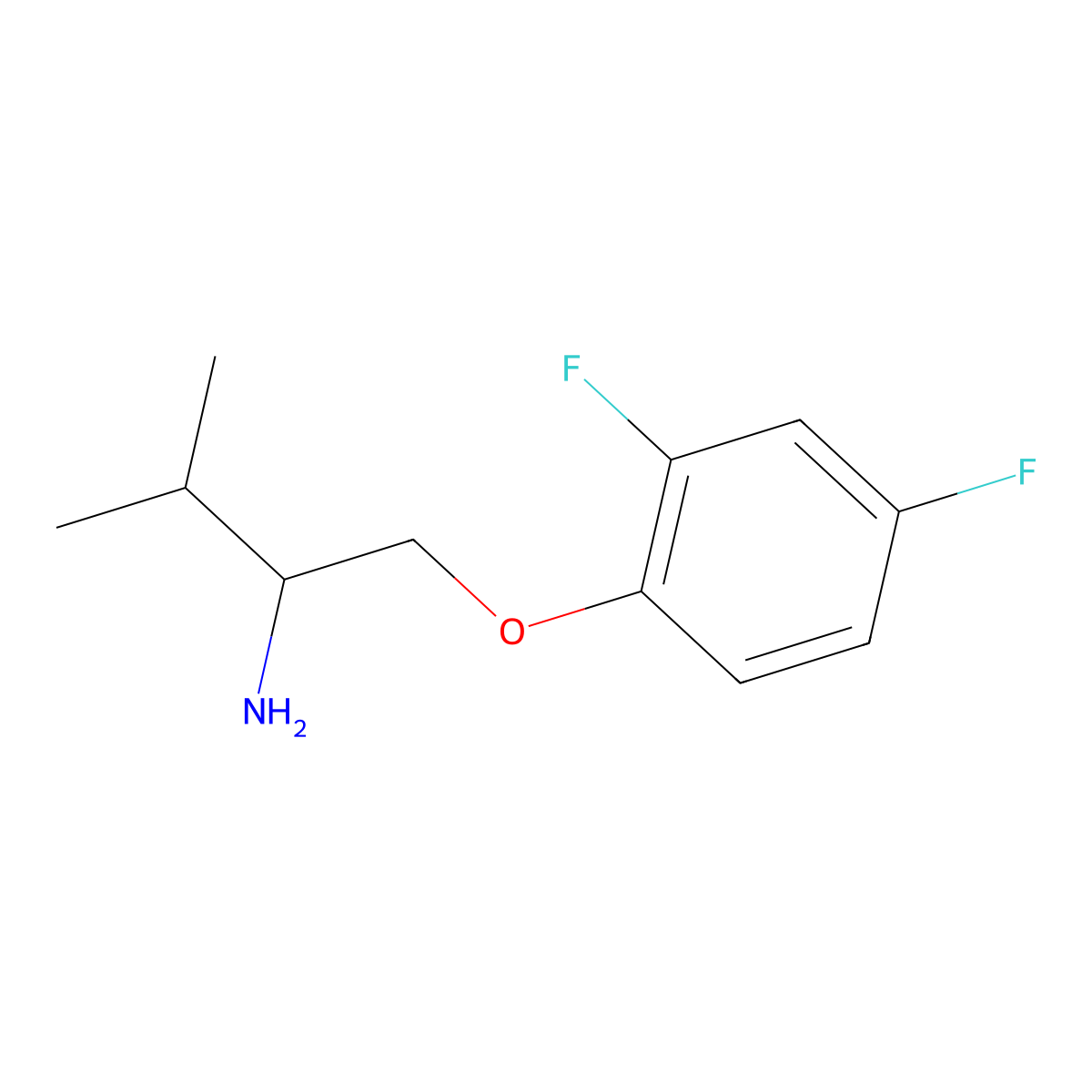 1-(2,4-Difluorophenoxy)-3-methylbutan-2-amine molecular structure, CAS 1503443-28-4
