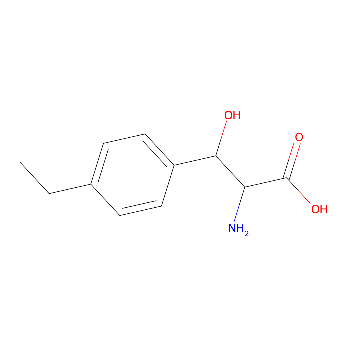 2-Amino-3-(4-ethylphenyl)-3-hydroxypropanoic acid molecular structure, CAS 1503457-20-2
