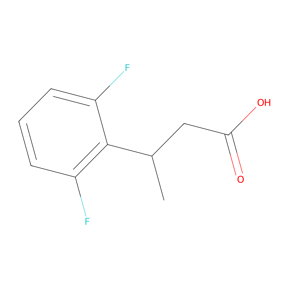 3-(2,6-Difluorophenyl)butanoic acid molecular structure, CAS 1503462-52-9