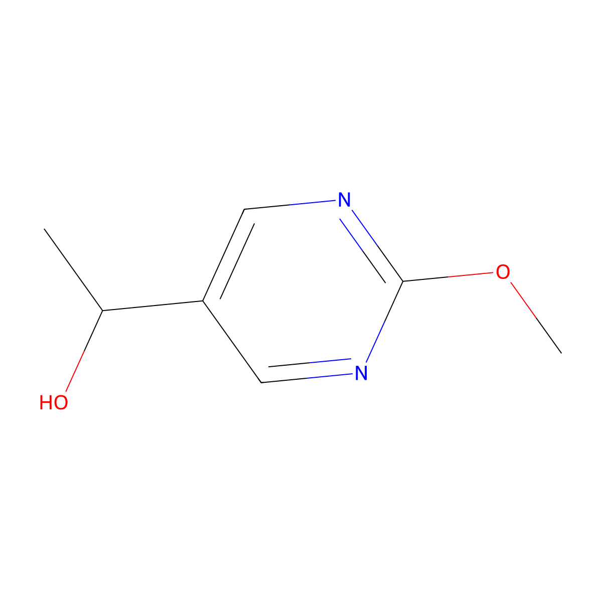 1-(2-Methoxypyrimidin-5-yl)ethanol molecular structure, CAS 1503464-12-7