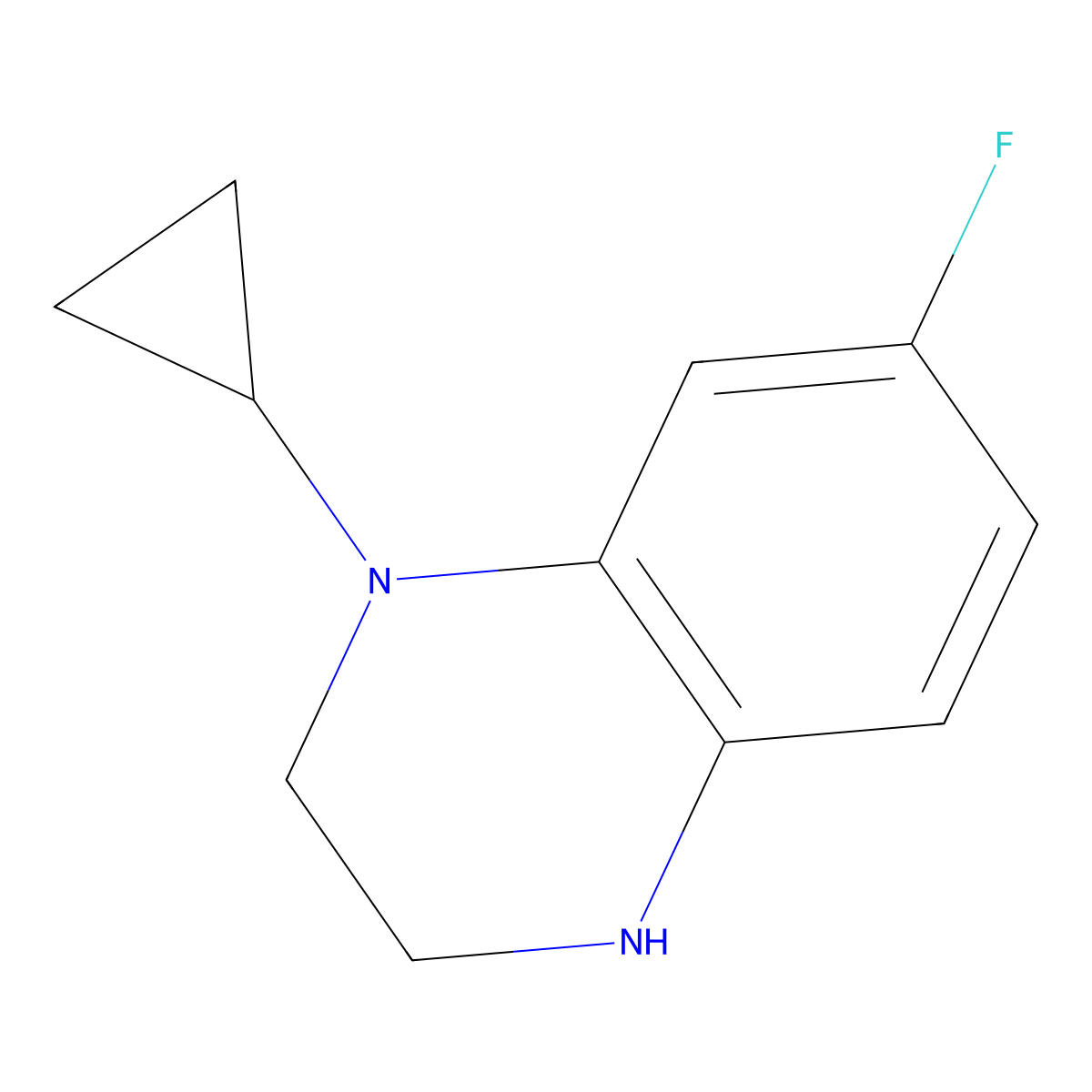 1-Cyclopropyl-7-fluoro-1,2,3,4-tetrahydroquinoxaline molecular structure, CAS 1503466-47-4