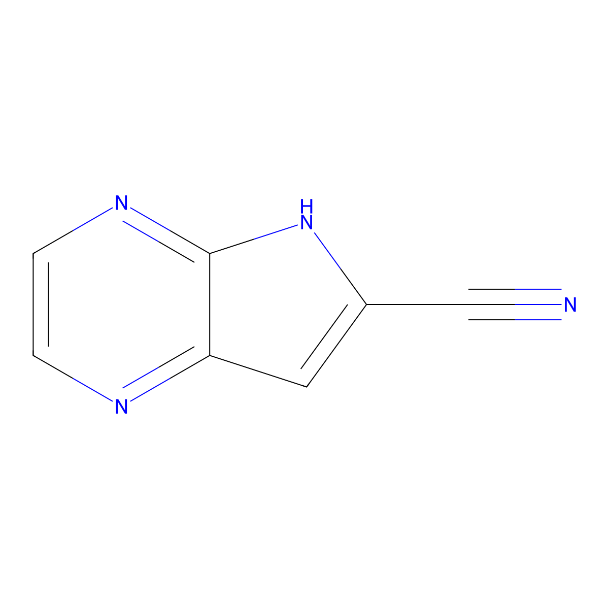 5H-pyrrolo[2,3-b]pyrazine-6-carbonitrile molecular structure, CAS 1503470-78-7