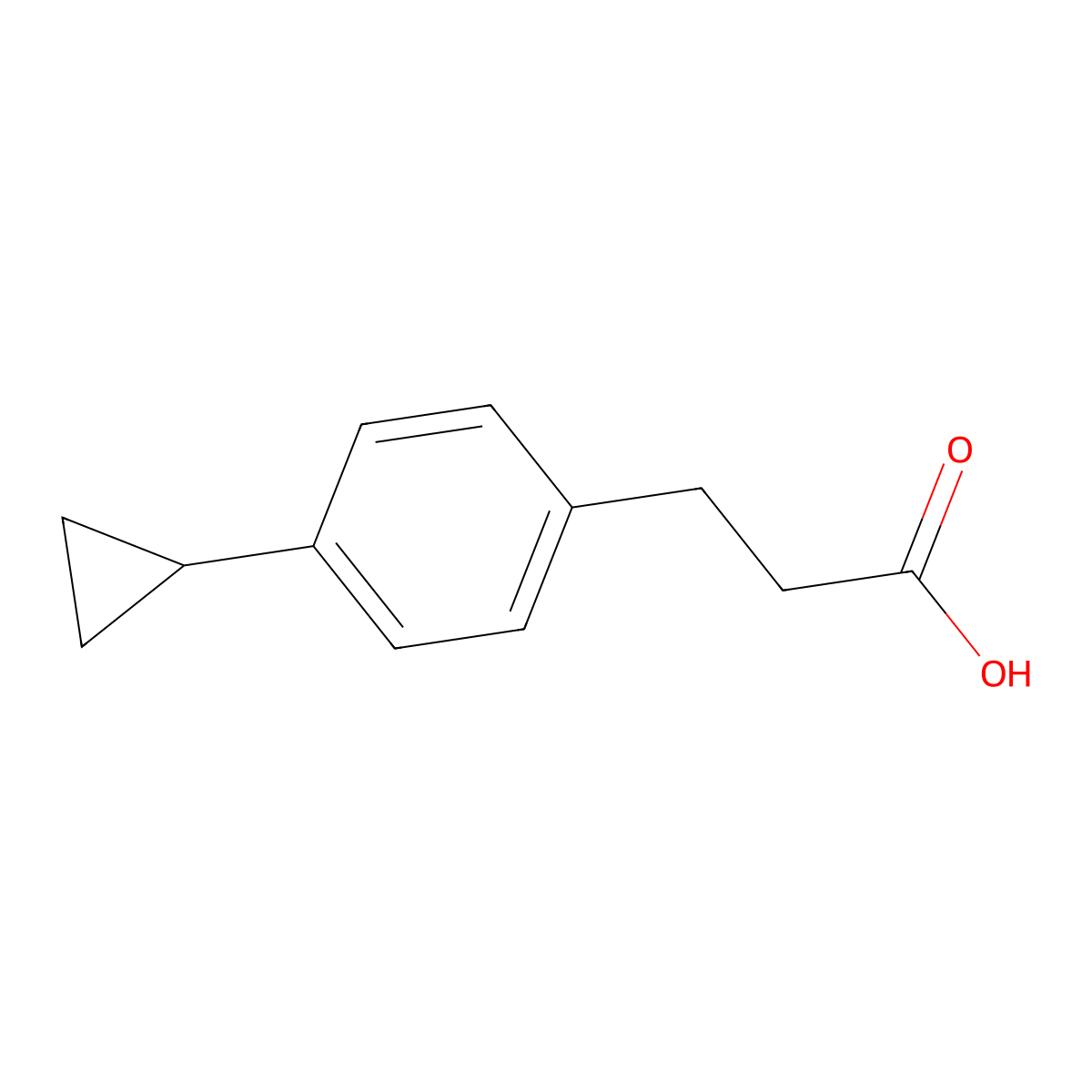 3-(4-Cyclopropylphenyl)propanoic acid molecular structure, CAS 1503482-02-7