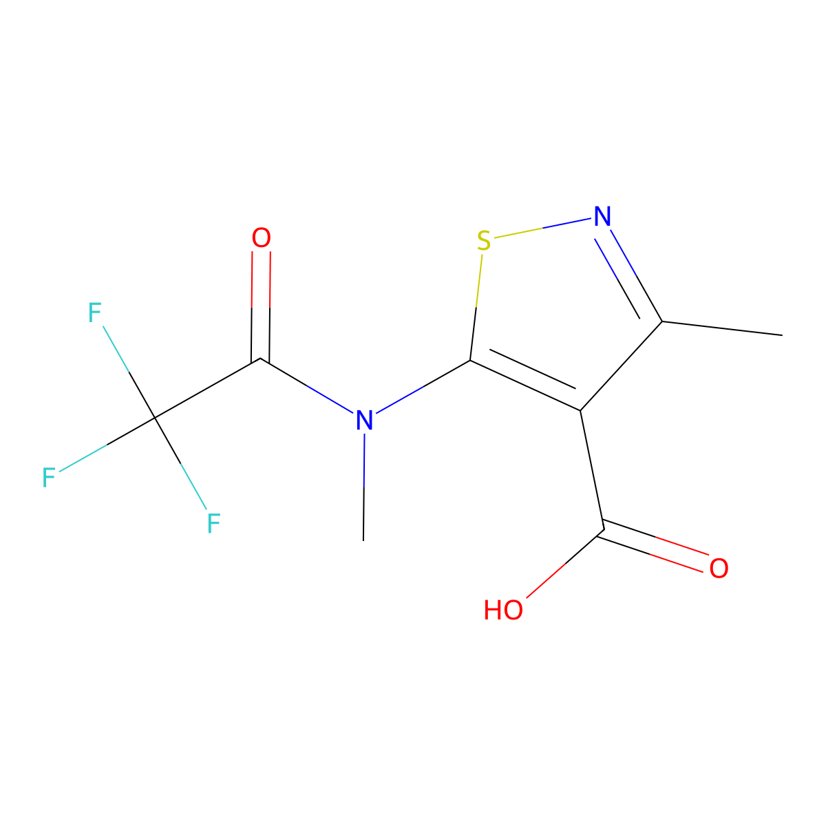 3-methyl-5-(2,2,2-trifluoro-N-methylacetamido)-1,2-thiazole-4-carboxylic acid molecular structure, CAS 1503484-44-3