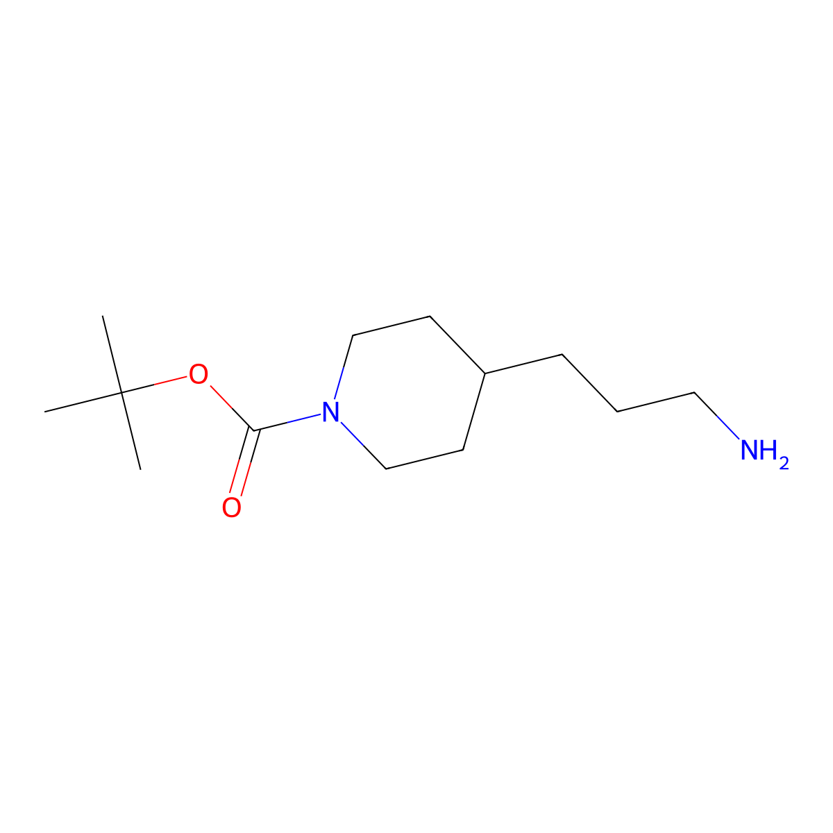 tert-Butyl 4-(3-aminopropyl)piperidine-1-carboxylate molecular structure, CAS 150349-65-8