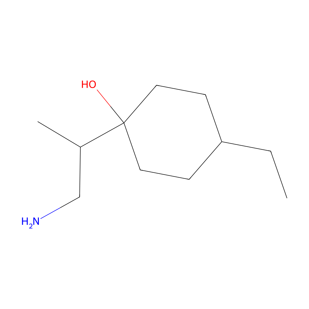 1-(1-Aminopropan-2-yl)-4-ethylcyclohexan-1-ol molecular structure, CAS 1503495-14-4