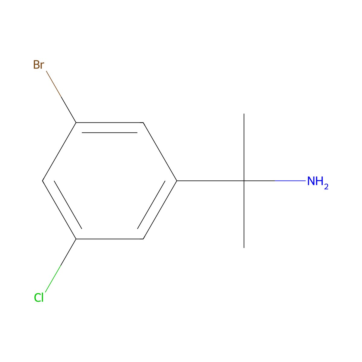 2-(3-Bromo-5-chlorophenyl)propan-2-amine molecular structure, CAS 1503499-90-8