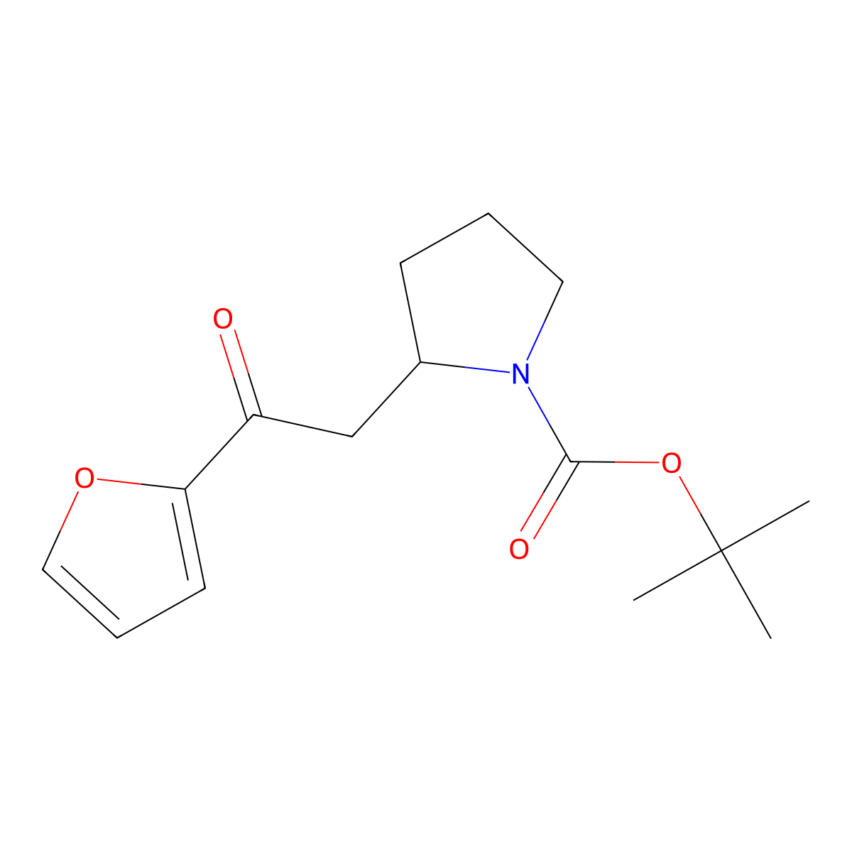 Tert-butyl 2-[2-(furan-2-yl)-2-oxoethyl]pyrrolidine-1-carboxylate molecular structure, CAS 1503507-92-3
