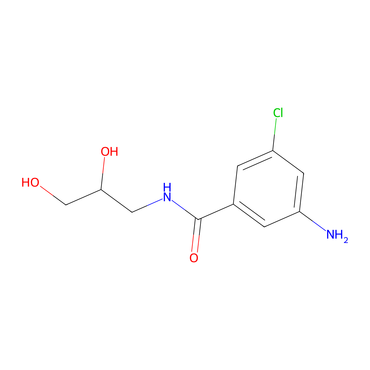 3-amino-5-chloro-N-(2,3-dihydroxypropyl)benzamide molecular structure, CAS 1503508-25-5