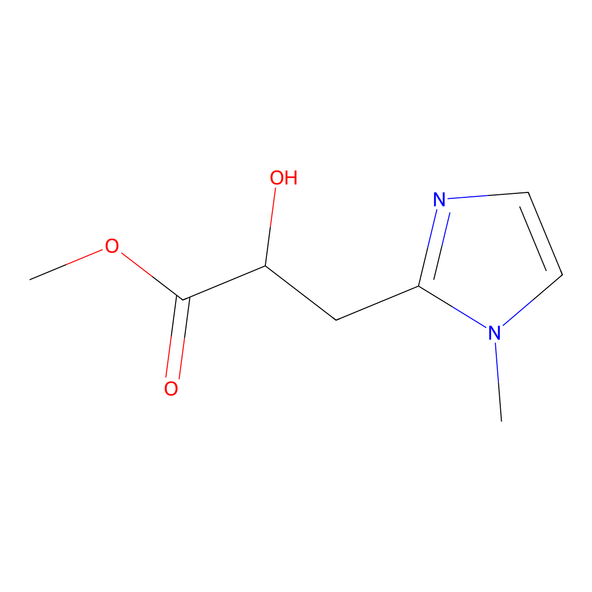 Methyl 2-hydroxy-3-(1-methyl-1h-imidazol-2-yl)propanoate molecular structure, CAS 1503509-68-9