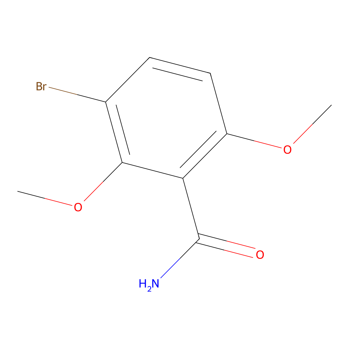 3-Bromo-2,6-dimethoxybenzamide molecular structure, CAS 150351-43-2