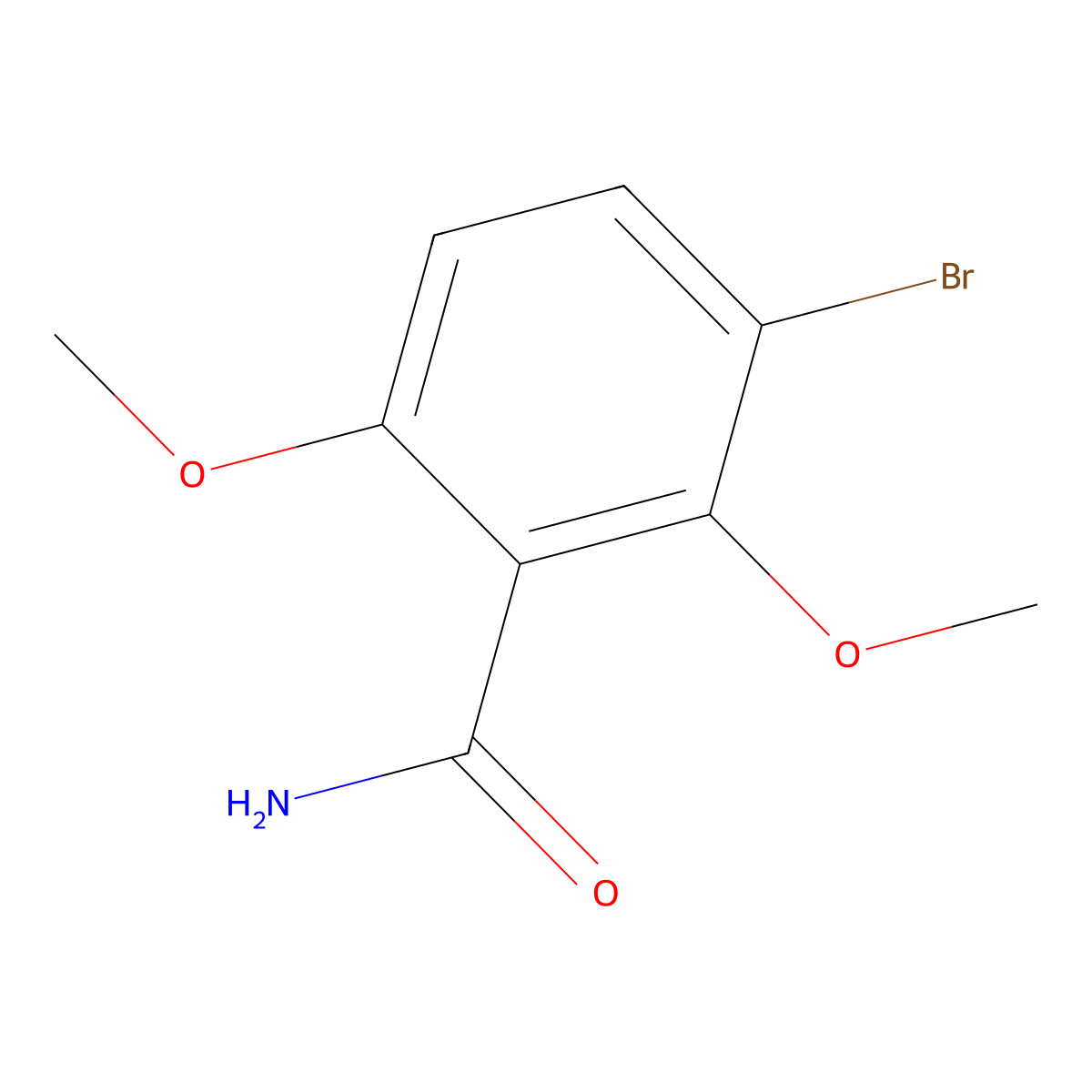 3-Bromo-2,6-dimethoxybenzamide molecular structure, CAS 150351-43-2