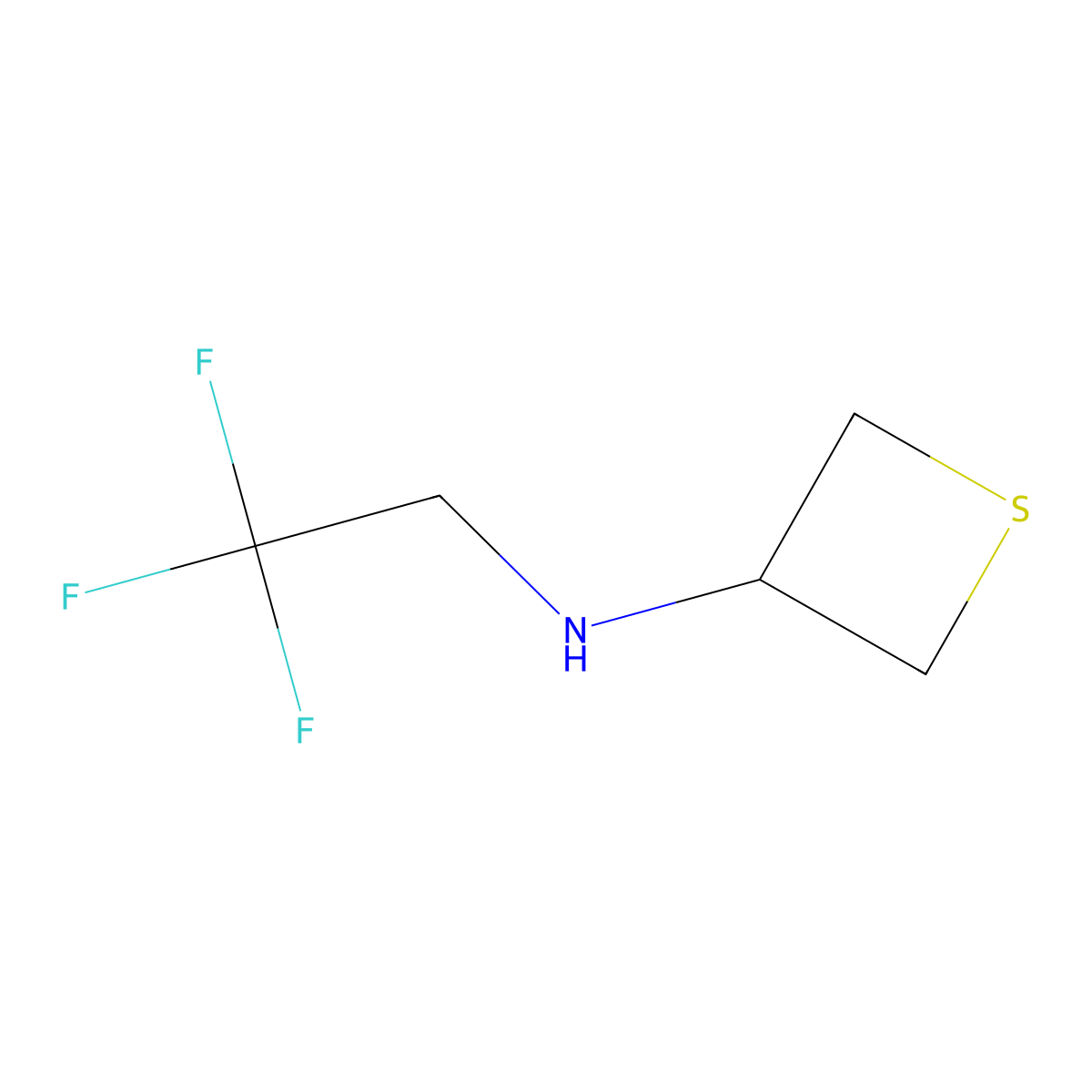 N-(2,2,2-Trifluoroethyl)thietan-3-amine molecular structure, CAS 1503515-87-4