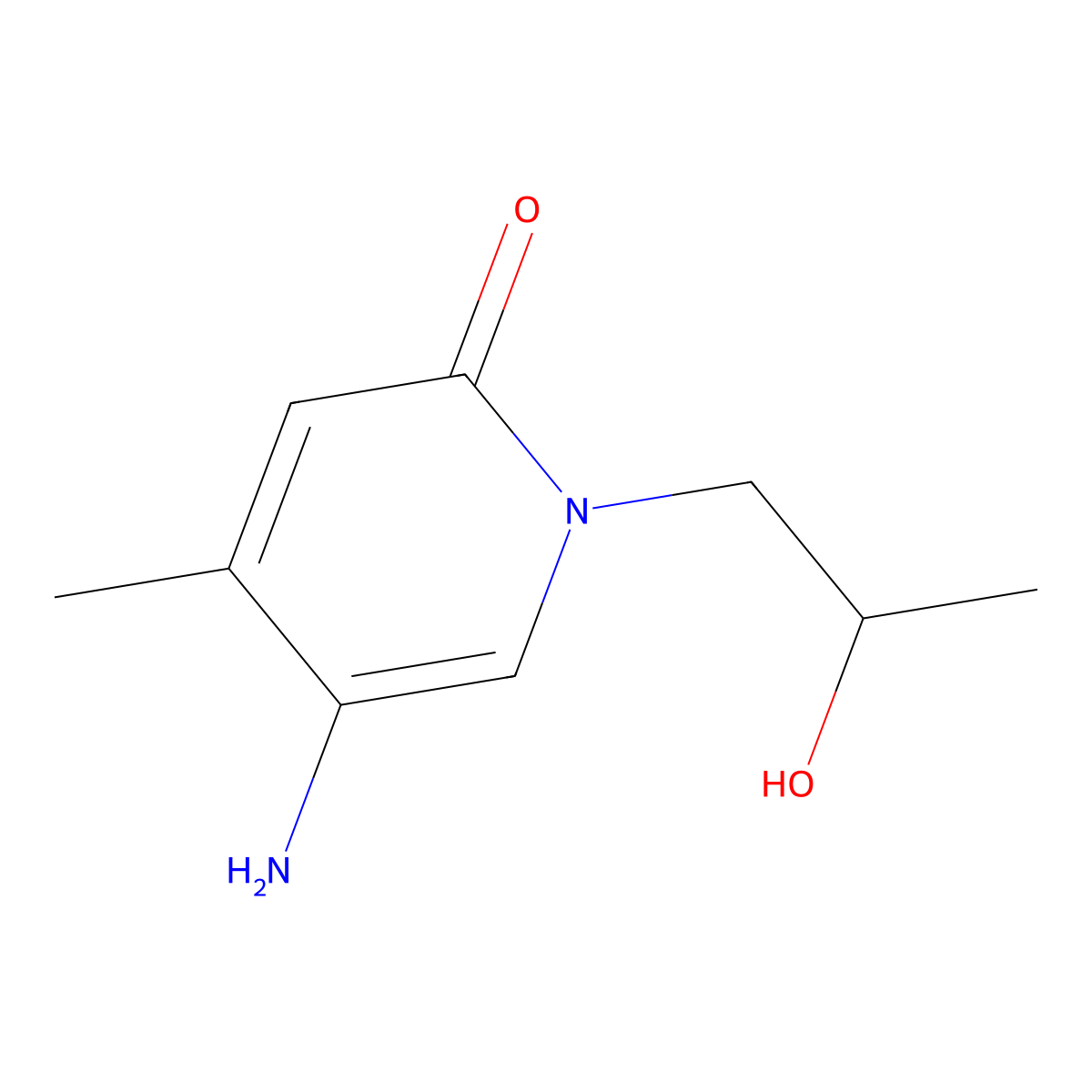 5-Amino-1-(2-hydroxypropyl)-4-methyl-1,2-dihydropyridin-2-one molecular structure, CAS 1503516-91-3