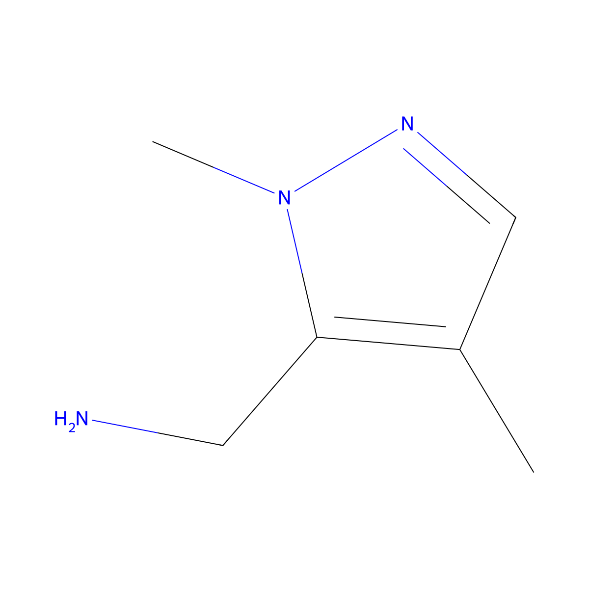 (1,4-Dimethyl-1H-pyrazol-5-yl)methanamine molecular structure, CAS 1503520-72-6