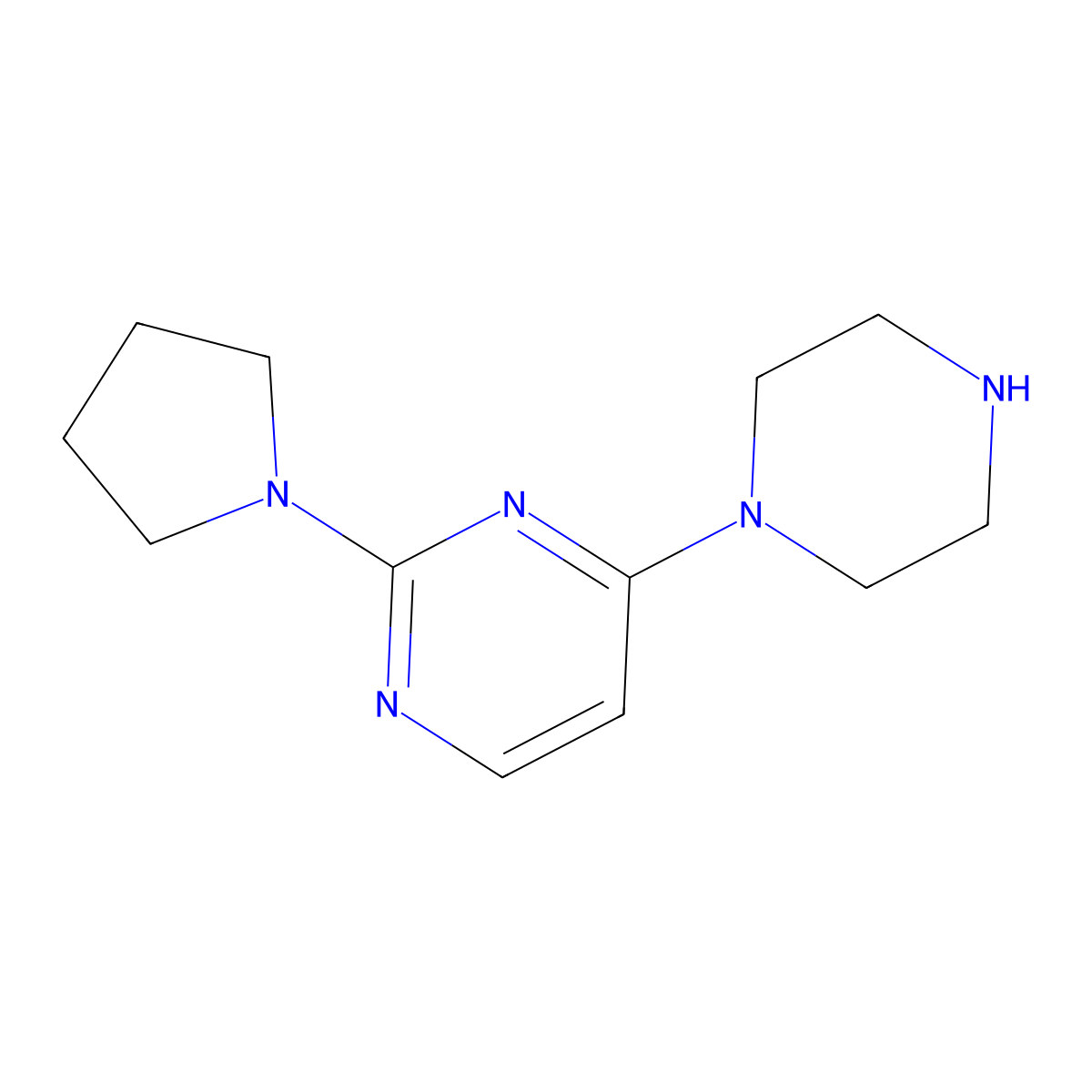 4-(Piperazin-1-yl)-2-(pyrrolidin-1-yl)pyrimidine molecular structure, CAS 1503527-77-2