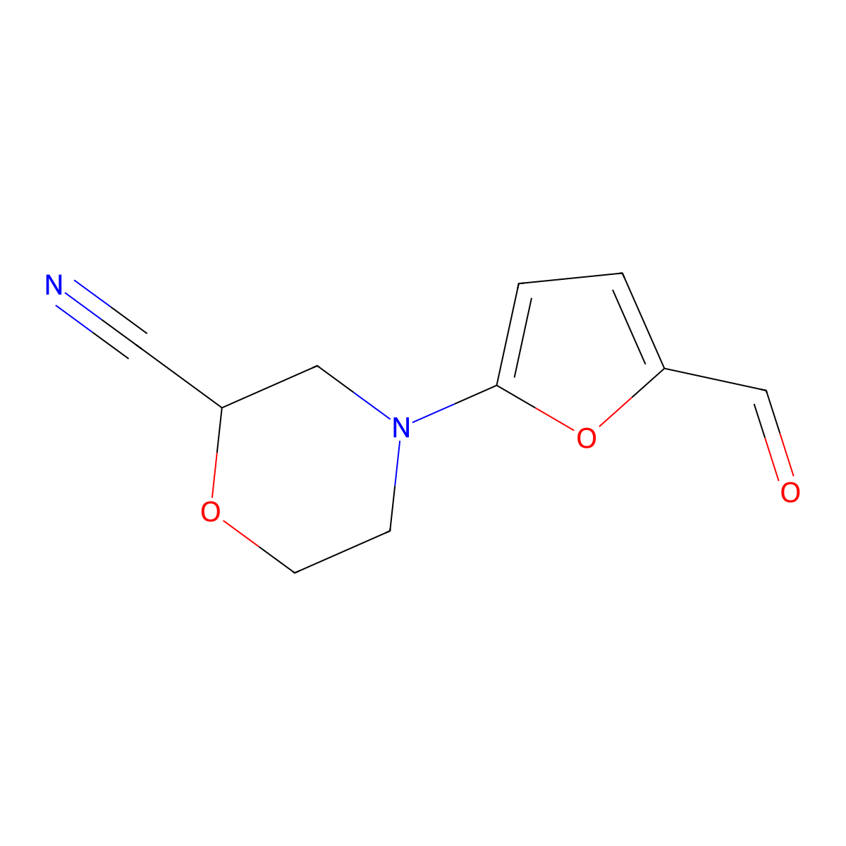 4-(5-Formylfuran-2-YL)morpholine-2-carbonitrile molecular structure, CAS 1503531-10-9