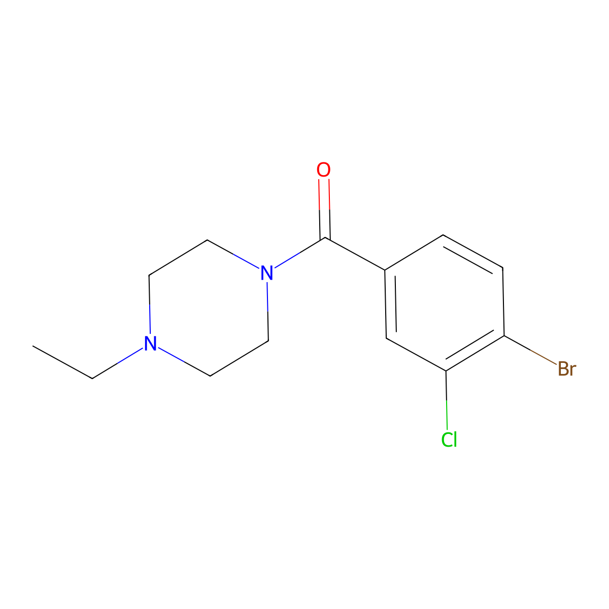 (4-Bromo-3-chlorophenyl)(4-ethyl-1-piperazinyl)methanone molecular structure, CAS 1503535-17-8