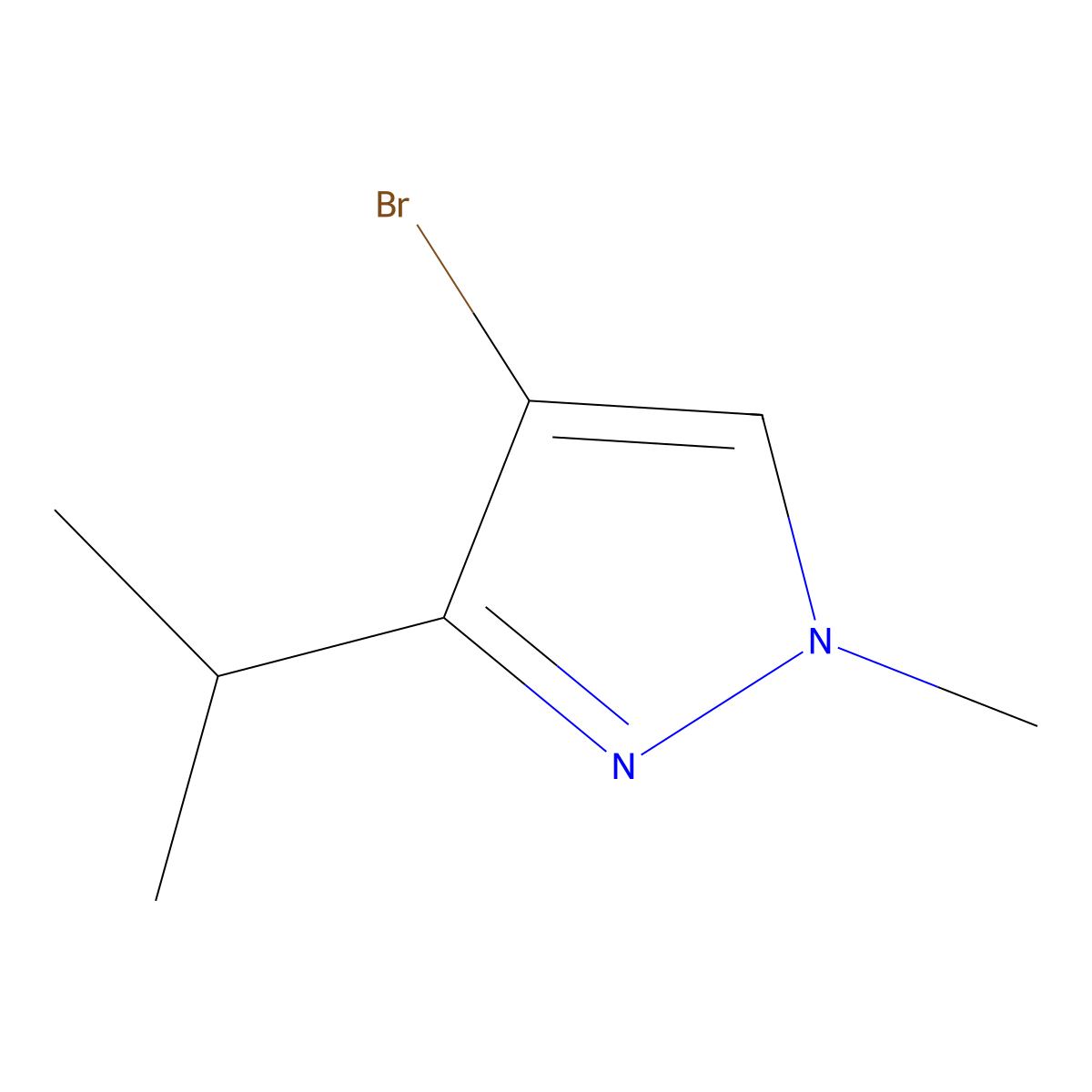4-bromo-1-methyl-3-(propan-2-yl)-1H-pyrazole molecular structure, CAS 1503567-56-3