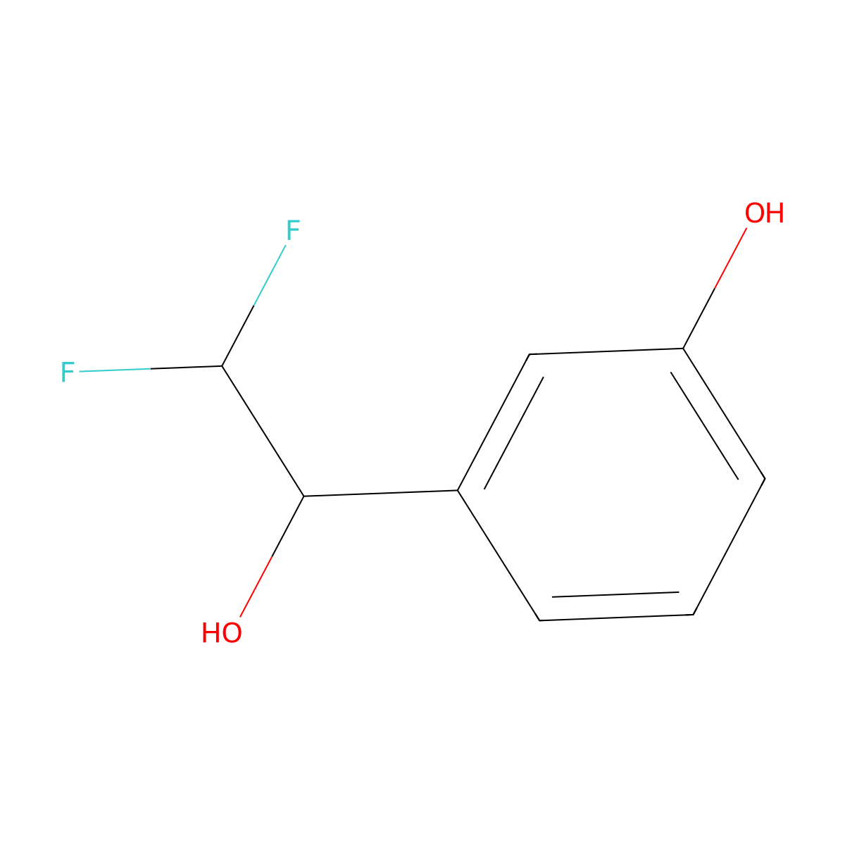 3-(2,2-Difluoro-1-hydroxyethyl)phenol molecular structure, CAS 1503572-02-8