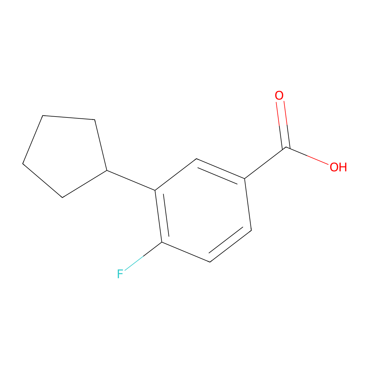 3-Cyclopentyl-4-fluorobenzoic acid molecular structure, CAS 1503572-14-2