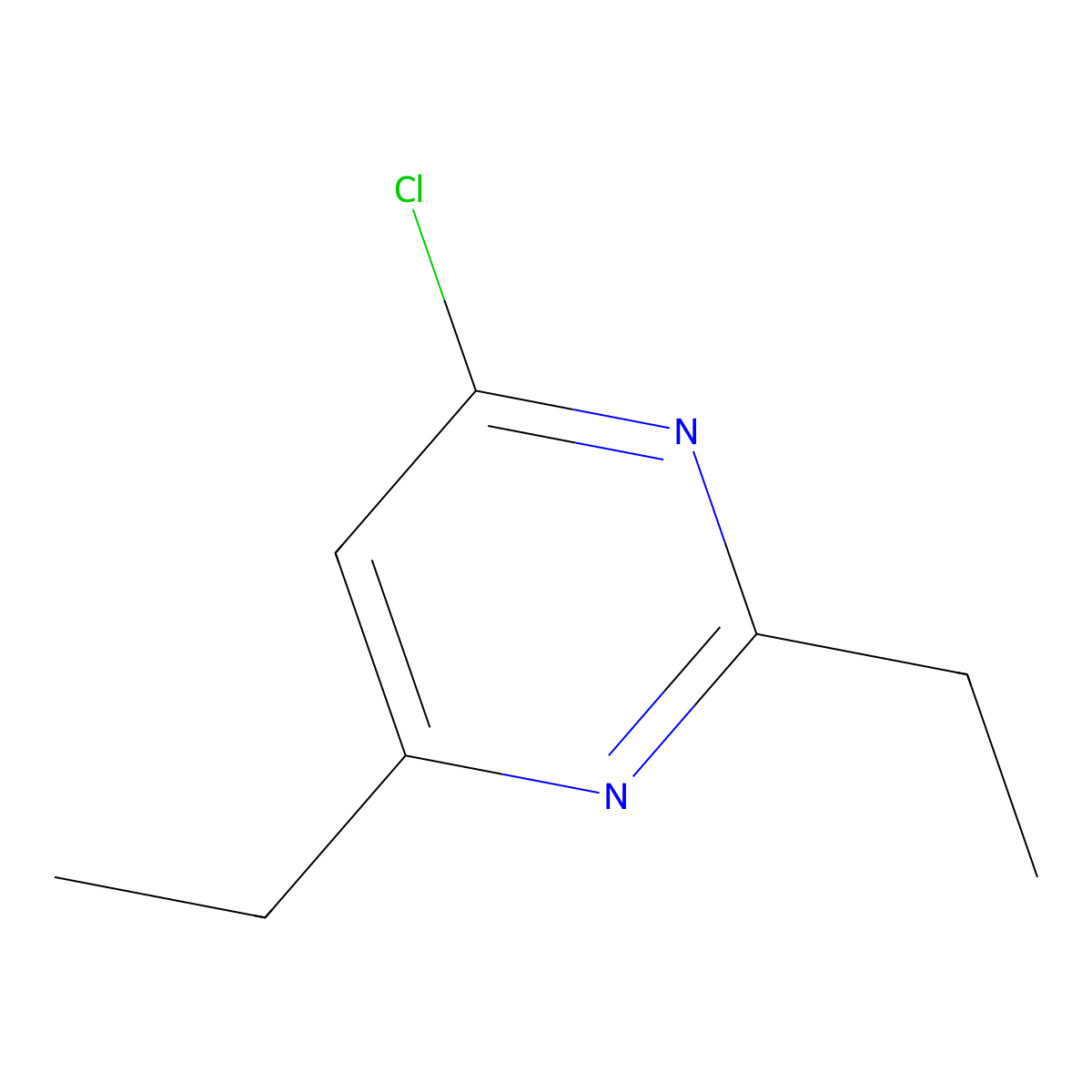 4-Chloro-2,6-diethylpyrimidine molecular structure, CAS 150358-10-4