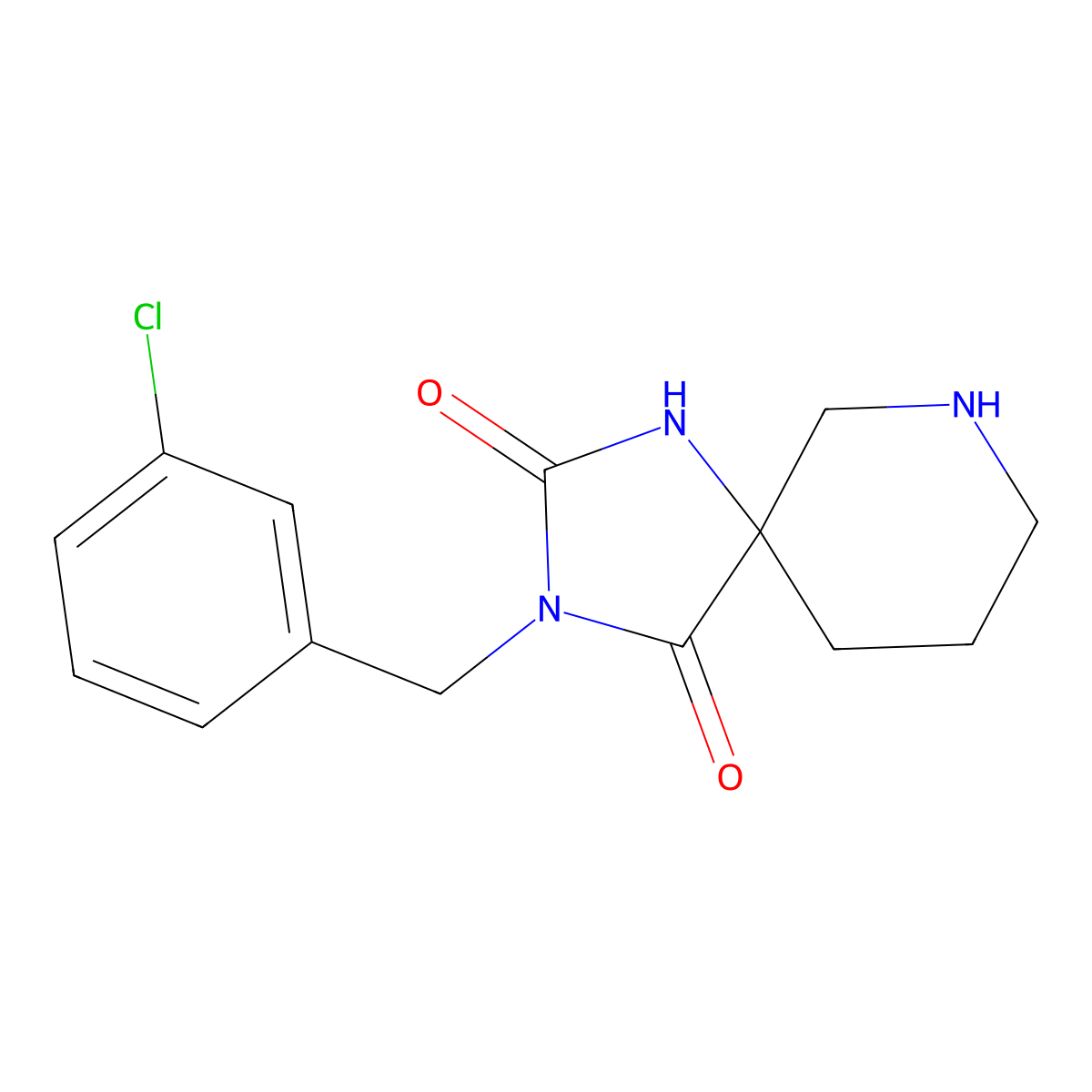 3-[(3-Chlorophenyl)methyl]-1,3,7-triazaspiro[4.5]decane-2,4-dione molecular structure, CAS 1503580-06-0