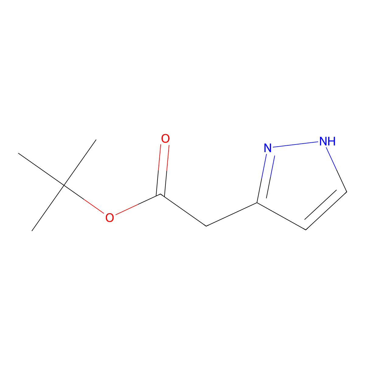 tert-butyl 2-(1H-pyrazol-3-yl)acetate molecular structure, CAS 1503584-81-3