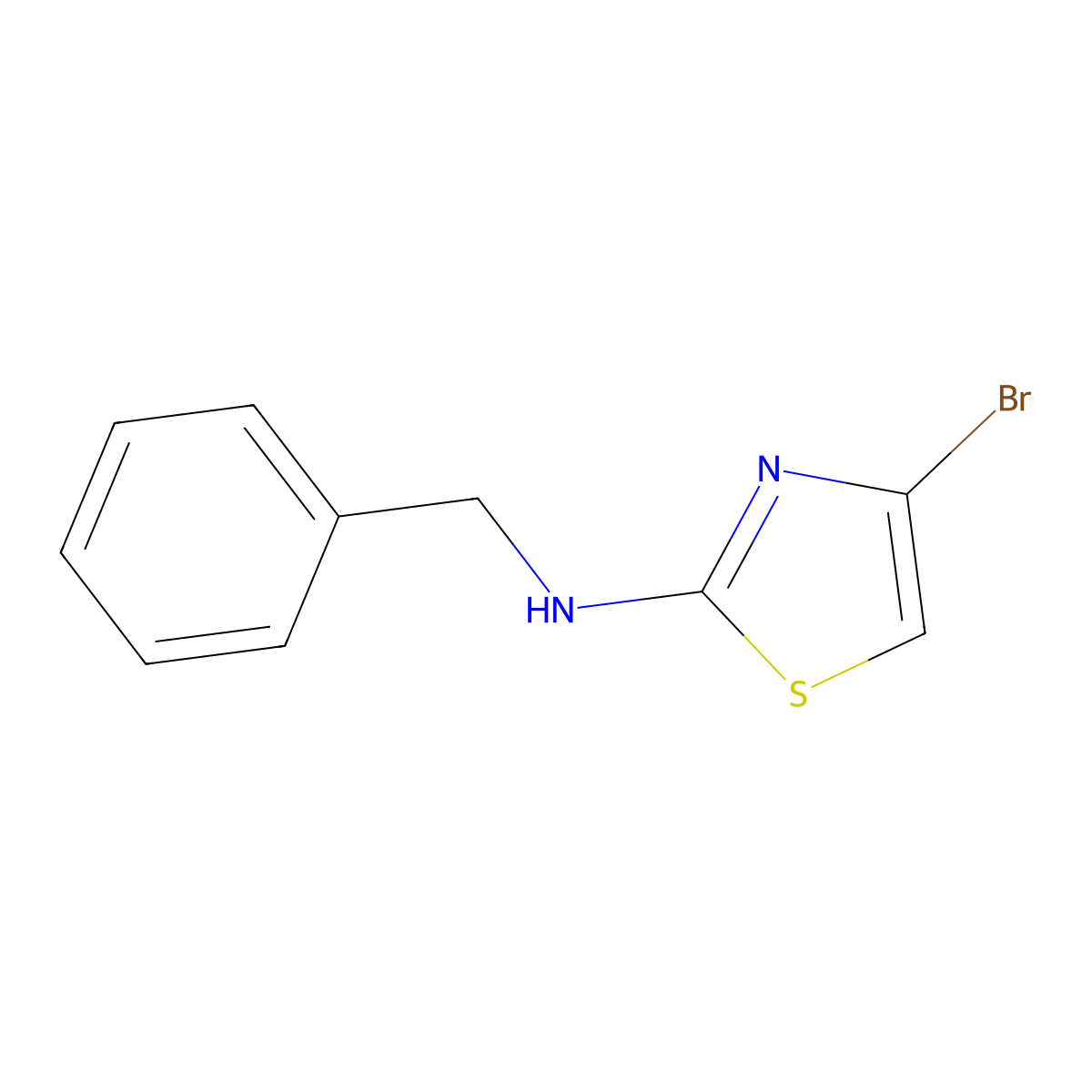 N-benzyl-4-bromo-1,3-thiazol-2-amine molecular structure, CAS 1503590-26-8