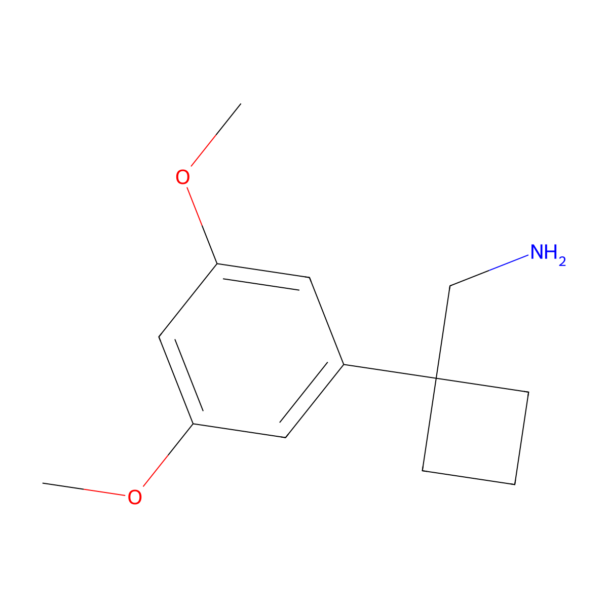 1-(3,5-Dimethoxyphenyl)cyclobutanemethanamine molecular structure, CAS 1503590-55-3