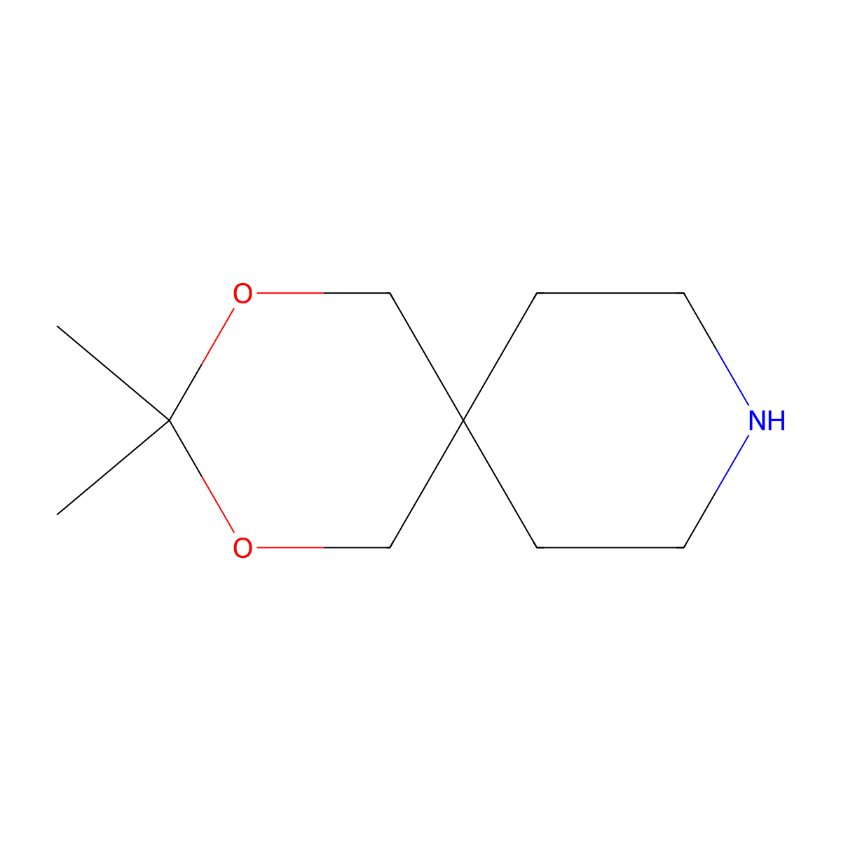 3,3-Dimethyl-2,4-dioxa-9-azaspiro[5.5]undecane molecular structure, CAS 1503594-82-8